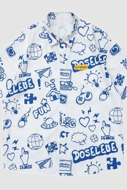 Style Core Aesthetics, New Style Trends Bulb Print Summer Shirts