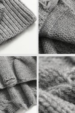 Style Core Aesthetics, New Style Trends Cable-Knit Ripped Cropped Sweater