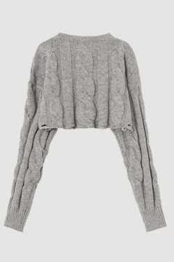 Style Core Aesthetics, New Style Trends Cable-Knit Ripped Cropped Sweater
