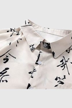 Style Core Aesthetics, New Style Trends Calligraphy Print Shirts