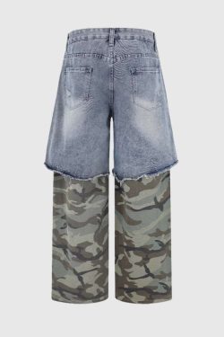 Style Core Aesthetics, New Style Trends Camouflage Patchwork Jeans