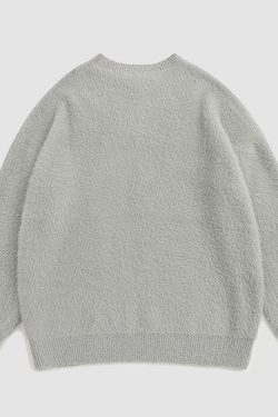 Style Core Aesthetics, New Style Trends Carrot & Rabbit Pattern Fuzzy Sweater