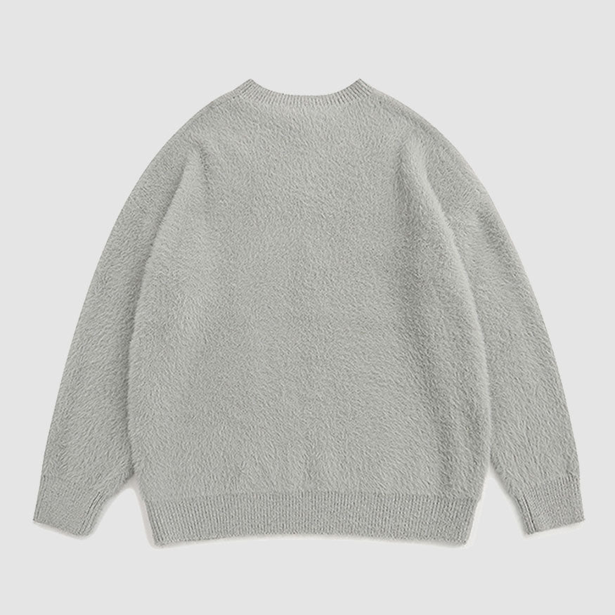 Style Core Aesthetics, New Style Trends Carrot & Rabbit Pattern Fuzzy Sweater Style Core Aesthetics, New Style Trends Carrot & Rabbit Pattern Fuzzy Sweater