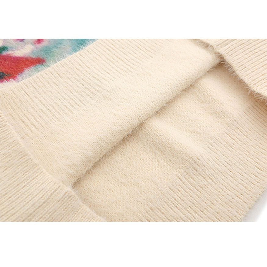 Style Core Aesthetics, New Style Trends Carrot & Rabbit Pattern Fuzzy Sweater Style Core Aesthetics, New Style Trends Carrot & Rabbit Pattern Fuzzy Sweater