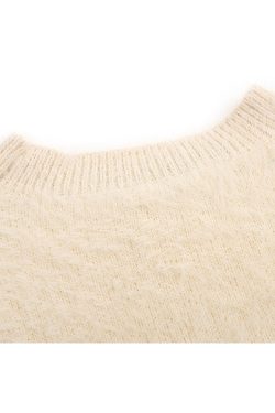 Style Core Aesthetics, New Style Trends Carrot & Rabbit Pattern Fuzzy Sweater