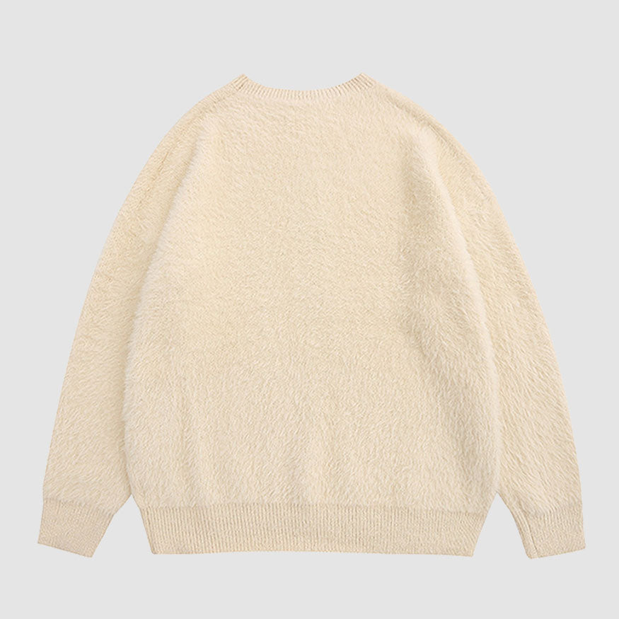 Style Core Aesthetics, New Style Trends Carrot & Rabbit Pattern Fuzzy Sweater Style Core Aesthetics, New Style Trends Carrot & Rabbit Pattern Fuzzy Sweater