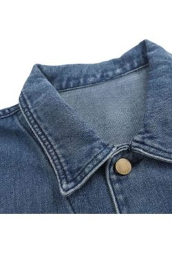 Style Core Aesthetics, New Style Trends Cartoon Embroidered Multi-Pocket Denim Jacket