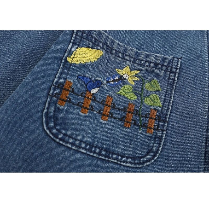 Style Core Aesthetics, New Style Trends Cartoon Embroidered Multi-Pocket Denim Jacket Style Core Aesthetics, New Style Trends Cartoon Embroidered Multi-Pocket Denim Jacket