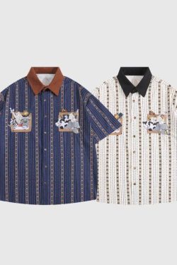 Style Core Aesthetics, New Style Trends Cartoon Embroidered Shirts