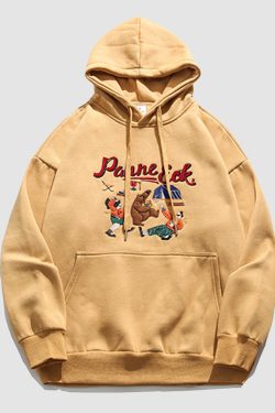 Style Core Aesthetics, New Style Trends Cartoon Embroidery Hoodie