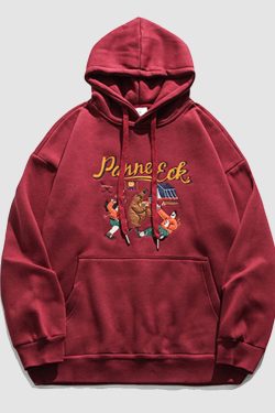 Style Core Aesthetics, New Style Trends Cartoon Embroidery Hoodie