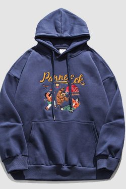 Style Core Aesthetics, New Style Trends Cartoon Embroidery Hoodie