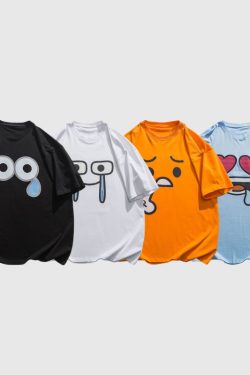 Style Core Aesthetics, New Style Trends Cartoon Emoticon Printed Tee