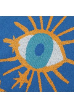 Style Core Aesthetics, New Style Trends Cartoon Eyes Pattern Jacquard Vest Sweater