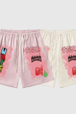 Style Core Aesthetics, New Style Trends Cartoon Graffiti Shorts