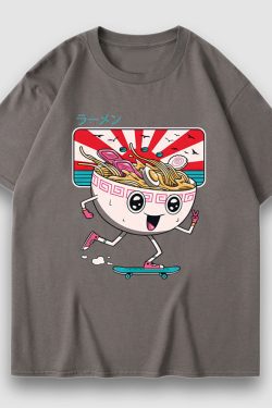 Style Core Aesthetics, New Style Trends Cartoon Noodle Print Tee