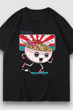 Style Core Aesthetics, New Style Trends Cartoon Noodle Print Tee