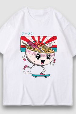 Style Core Aesthetics, New Style Trends Cartoon Noodle Print Tee