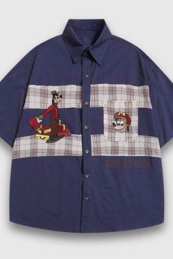 Style Core Aesthetics, New Style Trends Cartoon Patchwork Shirts