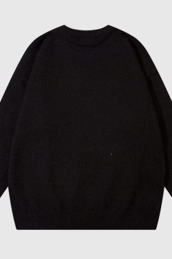 Style Core Aesthetics, New Style Trends Cartoon Rabbit Pattern Embroidered Pullover