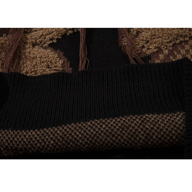 Style Core Aesthetics, New Style Trends Cartoon Tassel Bear Embroidered Pullover Style Core Aesthetics, New Style Trends Cartoon Tassel Bear Embroidered Pullover