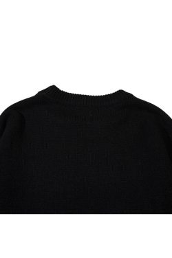 Style Core Aesthetics, New Style Trends Cartoon Tassel Bear Embroidered Pullover