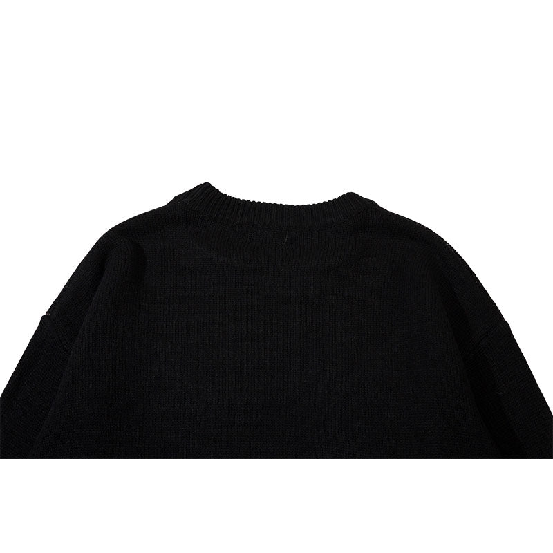 Style Core Aesthetics, New Style Trends Cartoon Tassel Bear Embroidered Pullover Style Core Aesthetics, New Style Trends Cartoon Tassel Bear Embroidered Pullover