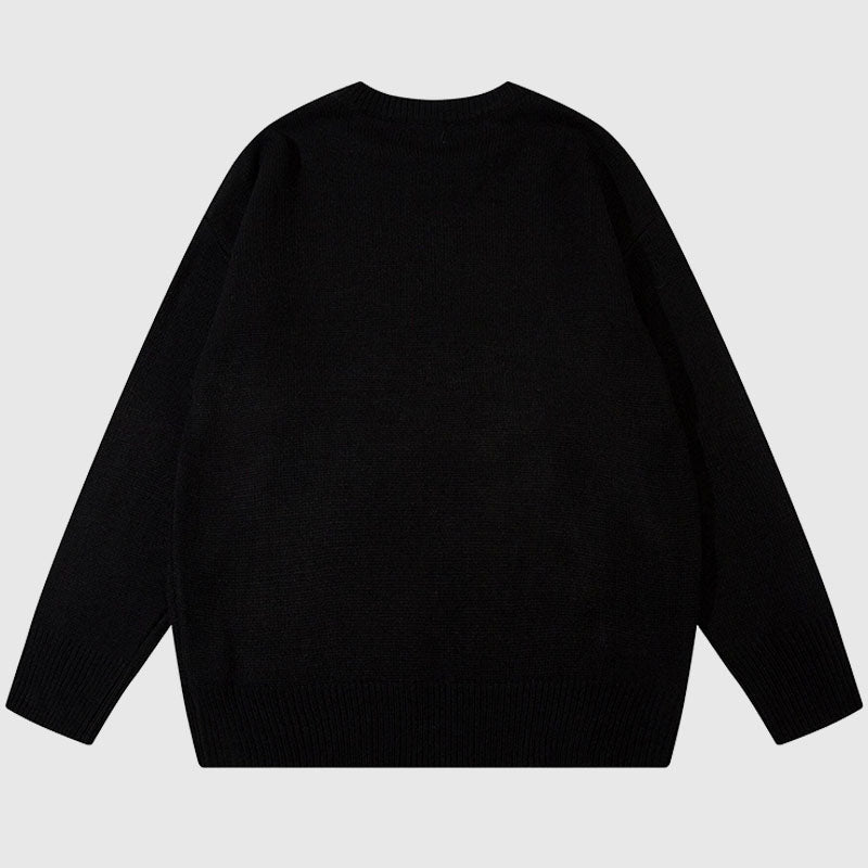 Style Core Aesthetics, New Style Trends Cartoon Tassel Bear Embroidered Pullover Style Core Aesthetics, New Style Trends Cartoon Tassel Bear Embroidered Pullover