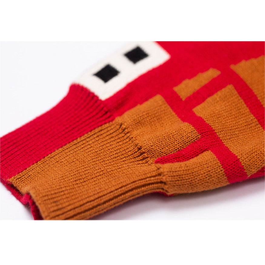 Style Core Aesthetics, New Style Trends Cartoon Window Pattern Collared Sweater Style Core Aesthetics, New Style Trends Cartoon Window Pattern Collared Sweater