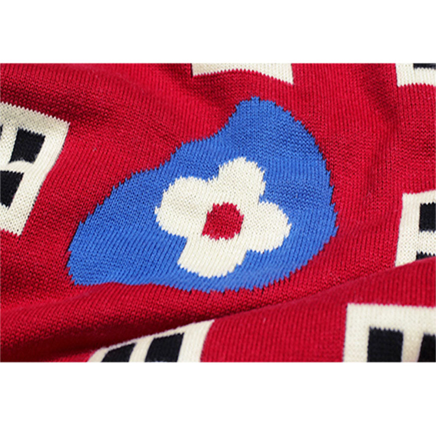 Style Core Aesthetics, New Style Trends Cartoon Window Pattern Collared Sweater Style Core Aesthetics, New Style Trends Cartoon Window Pattern Collared Sweater