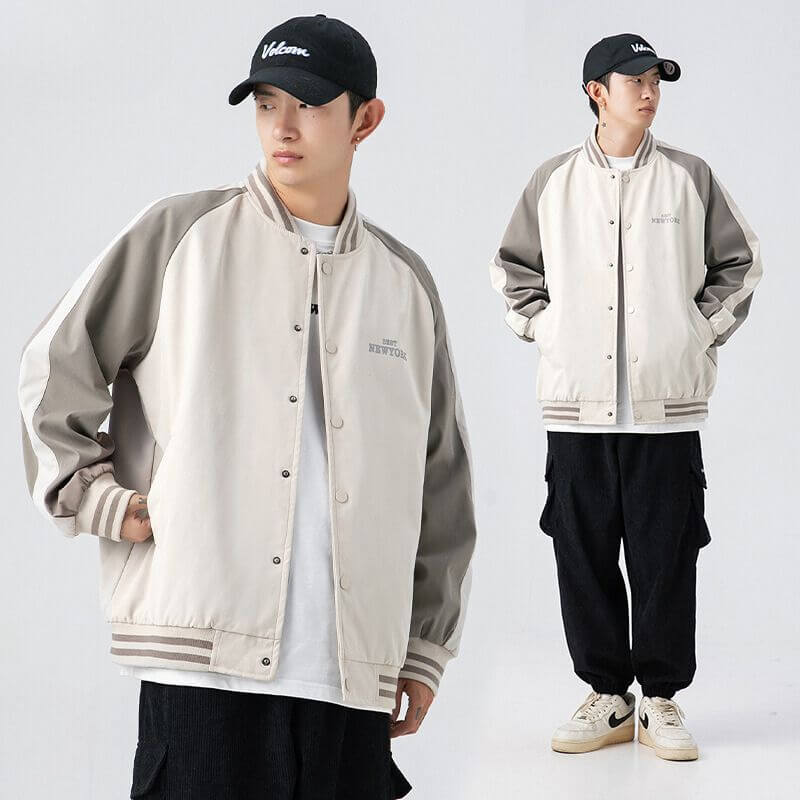 Style Core Aesthetics, New Style Trends Casual Color-Block Baseball Jacket Style Core Aesthetics, New Style Trends Casual Color-Block Baseball Jacket