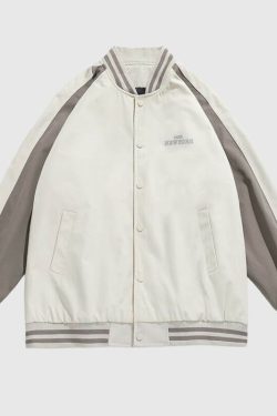 Style Core Aesthetics, New Style Trends Casual Color-Block Baseball Jacket