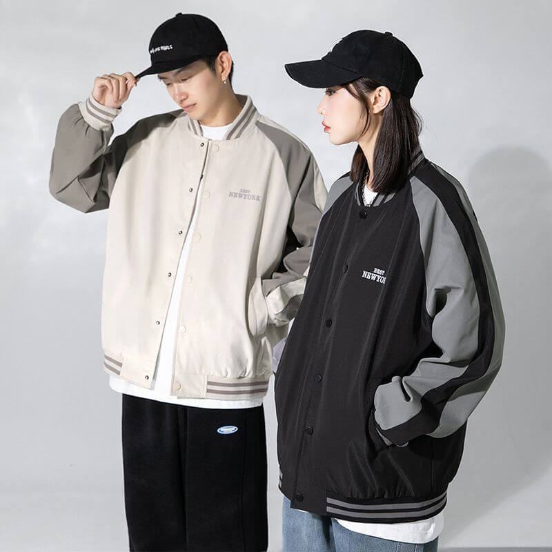 Style Core Aesthetics, New Style Trends Casual Color-Block Baseball Jacket Style Core Aesthetics, New Style Trends Casual Color-Block Baseball Jacket