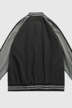 Style Core Aesthetics, New Style Trends Casual Color-Block Baseball Jacket