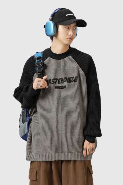 Style Core Aesthetics, New Style Trends Casual Contrast Sleeve Pullover
