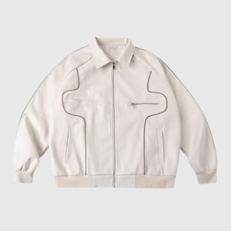 Style Core Aesthetics, New Style Trends Casual Zip-Up Fashionable Collar Leather Jacket Style Core Aesthetics, New Style Trends Casual Zip-Up Fashionable Collar Leather Jacket