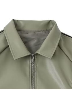 Style Core Aesthetics, New Style Trends Casual Zip-Up Fashionable Collar Leather Jacket