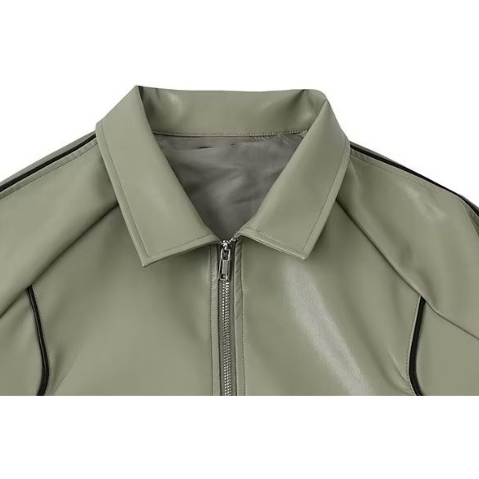 Style Core Aesthetics, New Style Trends Casual Zip-Up Fashionable Collar Leather Jacket Style Core Aesthetics, New Style Trends Casual Zip-Up Fashionable Collar Leather Jacket