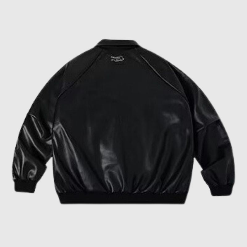 Style Core Aesthetics, New Style Trends Casual Zip-Up Fashionable Collar Leather Jacket Style Core Aesthetics, New Style Trends Casual Zip-Up Fashionable Collar Leather Jacket