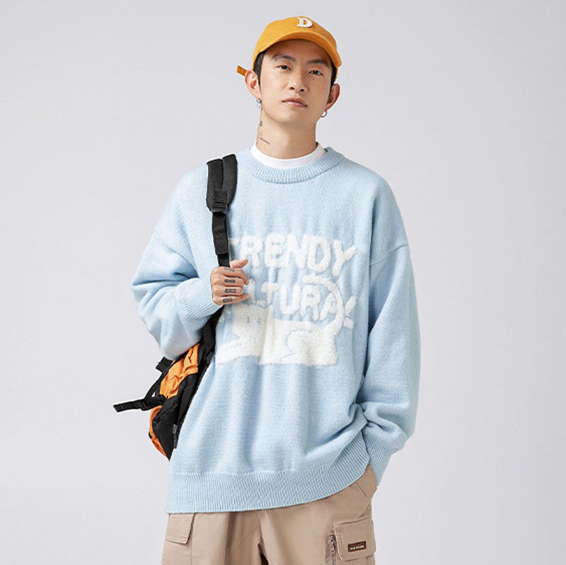 Style Core Aesthetics, New Style Trends Cat Pattern Jacquard Pullover Style Core Aesthetics, New Style Trends Cat Pattern Jacquard Pullover