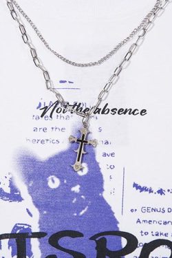 Style Core Aesthetics, New Style Trends Cat Print Necklace Tee