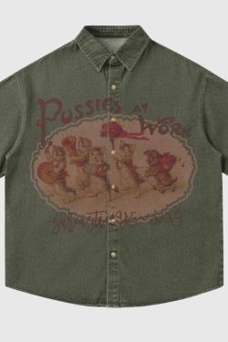 Style Core Aesthetics, New Style Trends Cat Washed Distressed Shirts