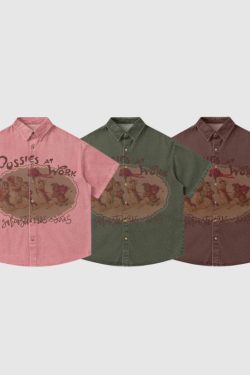 Style Core Aesthetics, New Style Trends Cat Washed Distressed Shirts