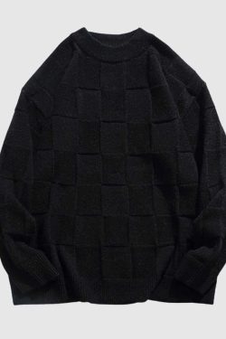 Style Core Aesthetics, New Style Trends Chessboard Knit Sweater