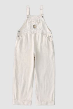 Style Core Aesthetics, New Style Trends Chic Floral Embroidery Bow Dungarees