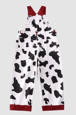 Style Core Aesthetics, New Style Trends Childlike Cow Print Dungarees
