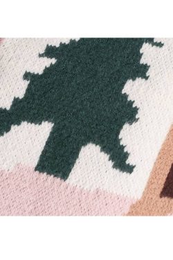 Style Core Aesthetics, New Style Trends Childlike Landscape Illustration Jacquard Cardigan Sweater