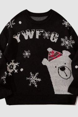 Style Core Aesthetics, New Style Trends Christmas Bear Jacquard Pullover