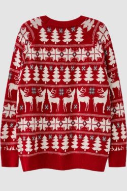 Style Core Aesthetics, New Style Trends Christmas Elk Jacquard Pullover