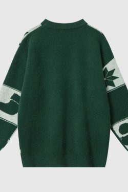 Style Core Aesthetics, New Style Trends Christmas Pattern Embossed Color-Block Sweater